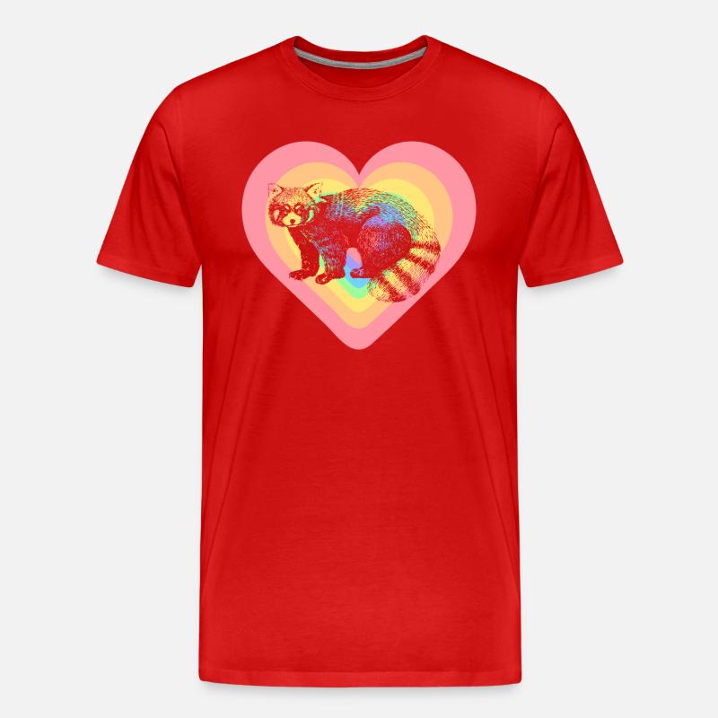 Roter Panda - Männer Premium Bio T-Shirt - Rot