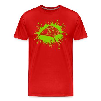 Spending the night outside in a splash of colour tent - Men's Premium Organic T-Shirt - red - Front - Damien (186cm)