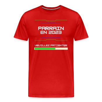 Parrain En 2023 Cadeau Pour Futur Parrain Baptême - Men's Premium Organic T-Shirt - red - Front - Damien (186cm)