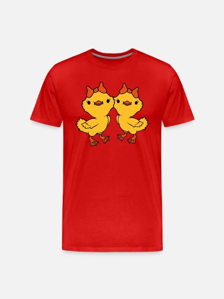 2 Chicks Team Friends - Men's Premium Organic T-Shirt - red