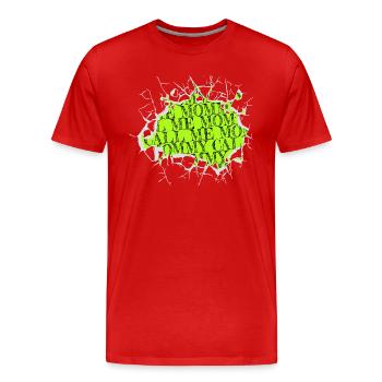 fête de famille une famille une équipe famille aime le mieux - T-shirt bio Premium Homme - rouge - Devant - Damien (186cm)