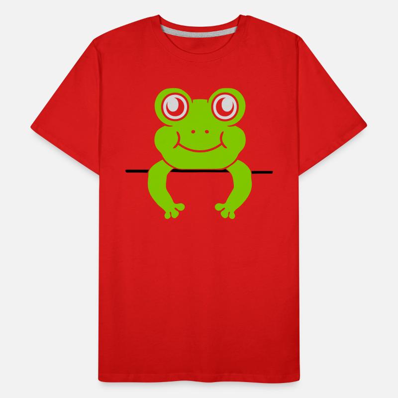 Frosch Mauer Schild Comic Männer Premium Bio T-Shirt