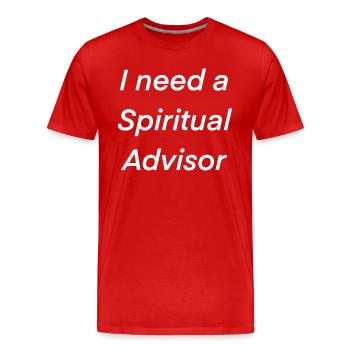 J’ai besoin d’un conseiller spirituel - T-shirt bio Premium Homme - rouge - Devant - Damien (186cm)