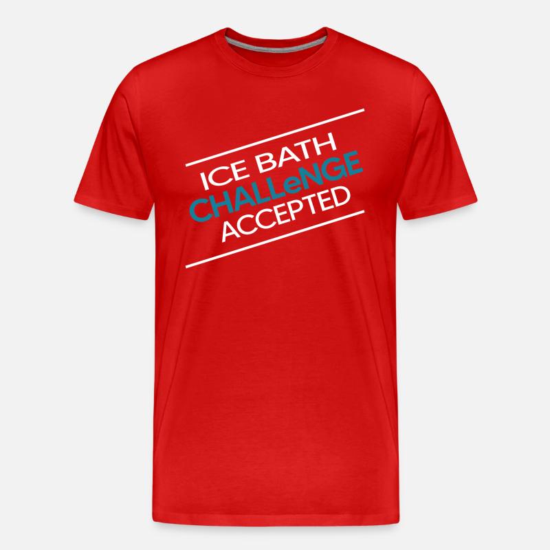 Eisbaden Winterschwimmer "ice-bath-challenge" - Männer Premium Bio T-Shirt - Rot