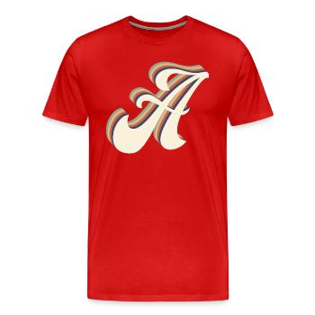 lettre a - T-shirt bio Premium Homme - rouge - Devant - Damien (186cm)