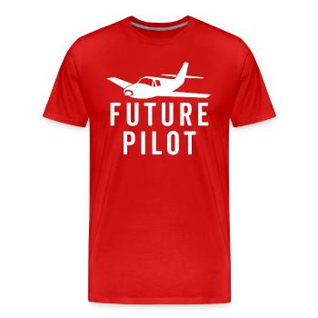 Futur pilote - T-shirt bio Premium Homme - rouge - Devant - Damien (186cm)