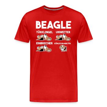 Hund Beagle - Männer Premium Bio T-Shirt - Rot - Vorne - Damien (186cm)