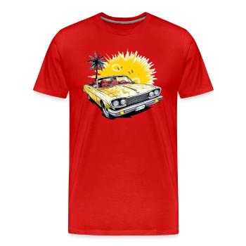 Voiture cabriolet américaine - T-shirt bio Premium Homme - rouge - Devant - Damien (186cm)