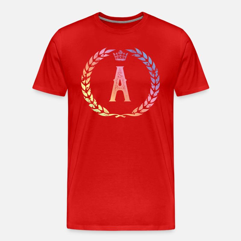 A Buchstabe Kranz - Männer Premium Bio T-Shirt - Rot