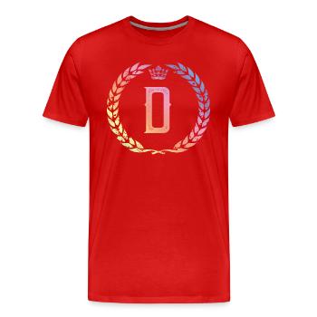 D Buchstabe Kranz - Männer Premium Bio T-Shirt - Rot - Vorne - Damien (186cm)