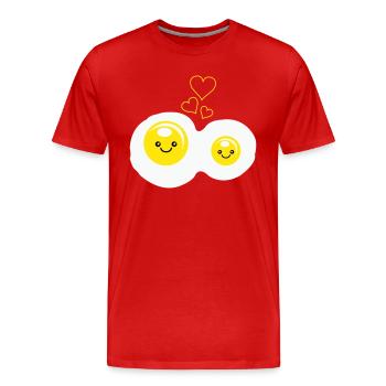 spiegeleier love - Männer Premium Bio T-Shirt - Rot - Vorne - Damien (186cm)