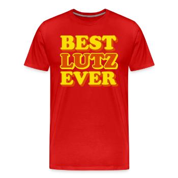 Lutz Prénom Drôle Cadeau - T-shirt bio Premium Homme - rouge - Devant - Damien (186cm)