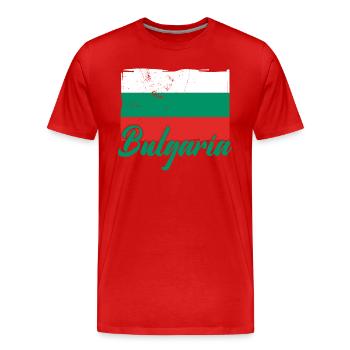 Bulgaria Bulgarian Flag Sofia Holidays Balkans - Men's Premium Organic T-Shirt - red - Front - Damien (186cm)