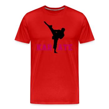 karate - Männer Premium Bio T-Shirt - Rot - Vorne - Damien (186cm)