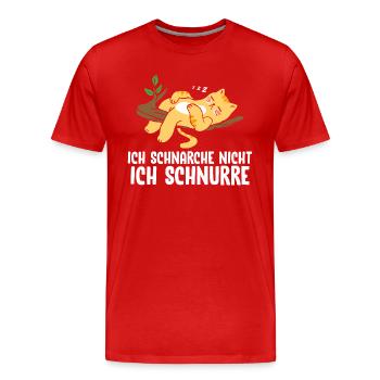 Ich Schnarche Nicht Ich Schnurre Schlafshirt Katze - Männer Premium Bio T-Shirt - Rot - Vorne - Damien (186cm)