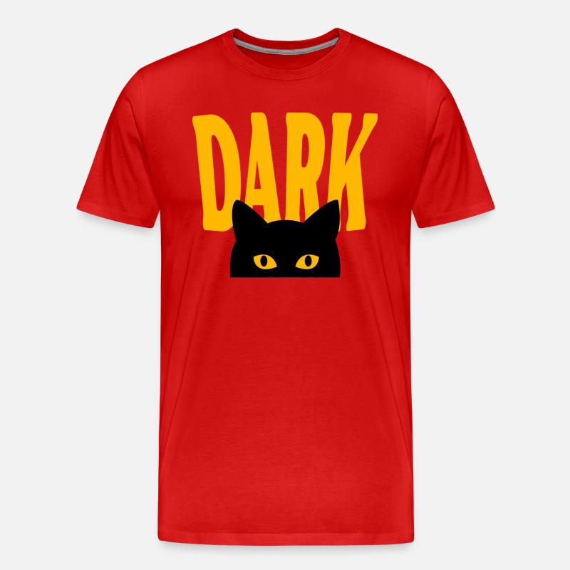 Dunkle Katze - Männer Premium Bio T-Shirt - Rot