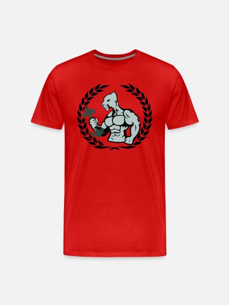 bodybuilder jaguar - Männer Premium Bio T-Shirt - Rot