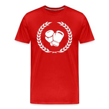 Boxe 1 - T-shirt bio Premium Homme - rouge - Devant - Damien (186cm)