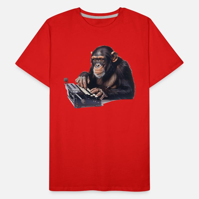 Das Infinite-Monkey-Theorem, ein Gedankenabenteuer Männer Premium Bio T-Shirt