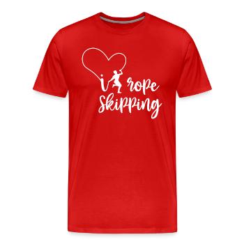 J’adore la conception de corde à sauter pour les sauteurs à la corde - T-shirt bio Premium Homme - rouge - Devant - Damien (186cm)