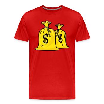 Sacs d’argent - T-shirt bio Premium Homme - rouge - Devant - Damien (186cm)