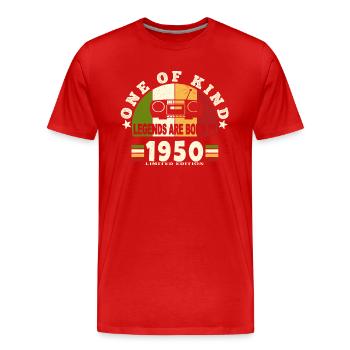 1950 Naissance de légende 1950 né en 1950 annivers - T-shirt bio Premium Homme - rouge - Devant - Damien (186cm)