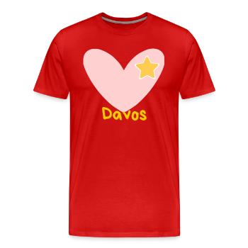 Davos - Ski - Ski - Suisse - Vacances au ski - T-shirt bio Premium Homme - rouge - Devant - Damien (186cm)