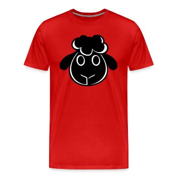 Schwarzes Schaf Gesicht Kopf Klein Süß Niedlich - Männer Premium Bio T-Shirt - Rot - Vorne - Damien (186cm)