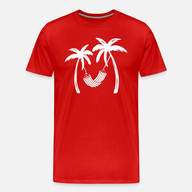 palms relax - Männer Premium Bio T-Shirt - Rot