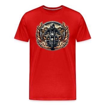 Logo de moto - T-shirt bio Premium Homme - rouge - Devant - Damien (186cm)