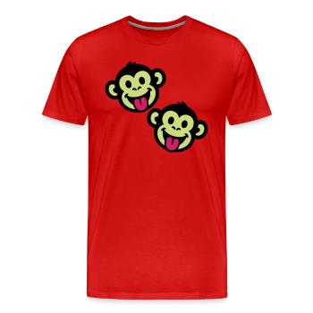 Affen Lustig - Männer Premium Bio T-Shirt - Rot - Vorne - Damien (186cm)