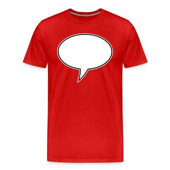 Liens vers la conception de bulles de dialogue - T-shirt bio Premium Homme - rouge - Devant - Damien (186cm)