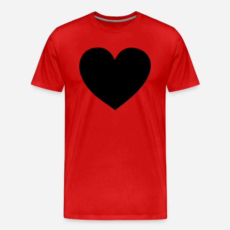 Herz - Männer Premium Bio T-Shirt - Rot