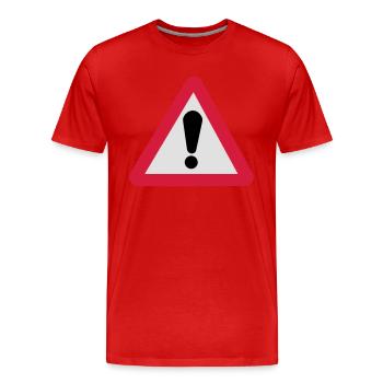 Gefahrenzeichen Gefahrenstelle - Männer Premium Bio T-Shirt - Rot - Vorne - Damien (186cm)