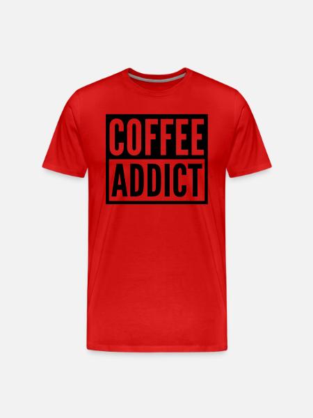 coffee addict - Men's Premium Organic T-Shirt - red