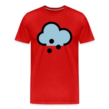 Icône ou icône de météo Neige et giboulée - T-shirt bio Premium Homme - rouge - Devant - Damien (186cm)