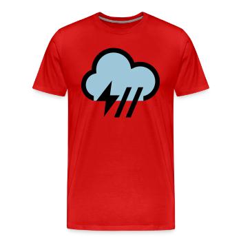 Storm, storm cloud icon, icon - Men's Premium Organic T-Shirt - red - Front - Damien (186cm)