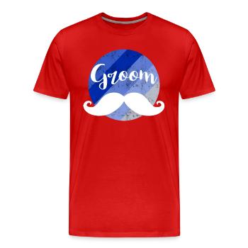 Groom - Men's Premium Organic T-Shirt - red - Front - Damien (186cm)