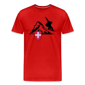 Matterhorn Zermatt Suisse - T-shirt bio Premium Homme - rouge - Devant - Damien (186cm)