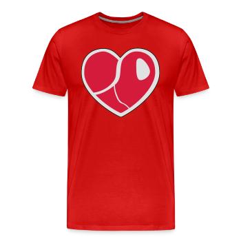 Steak Heart - Männer Premium Bio T-Shirt - Rot - Vorne - Damien (186cm)