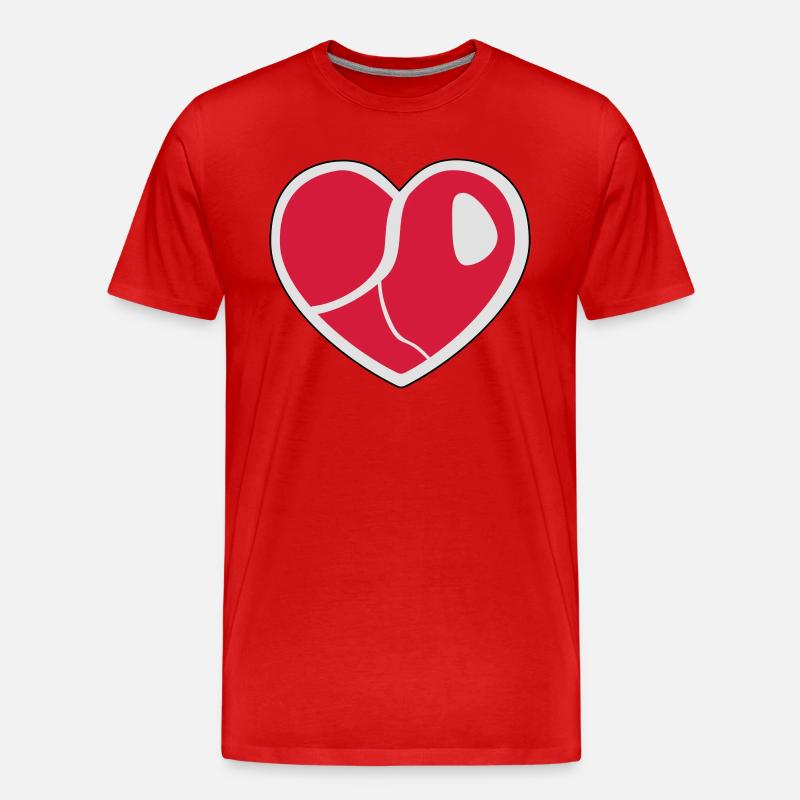 Steak Heart - Männer Premium Bio T-Shirt - Rot