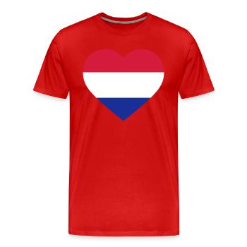 Netherlands Heart - Männer Premium Bio T-Shirt - Rot - Vorne - Damien (186cm)