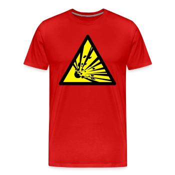 explosion - Männer Premium Bio T-Shirt - Rot - Vorne - Damien (186cm)