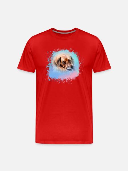 rhodesianridgeback, dog,dog ,graffiti,pink - Men's Premium Organic T-Shirt - red