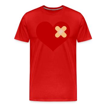 heartpatch - T-shirt bio Premium Homme - rouge - Devant - Damien (186cm)