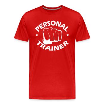 Certified Personal Trainer, Personal Trainer, GYM - Men's Premium Organic T-Shirt - red - Front - Damien (186cm)