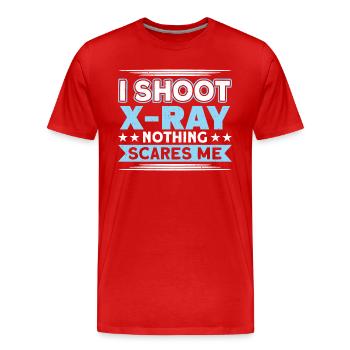 I shoot with X-rays - Men's Premium Organic T-Shirt - red - Front - Damien (186cm)