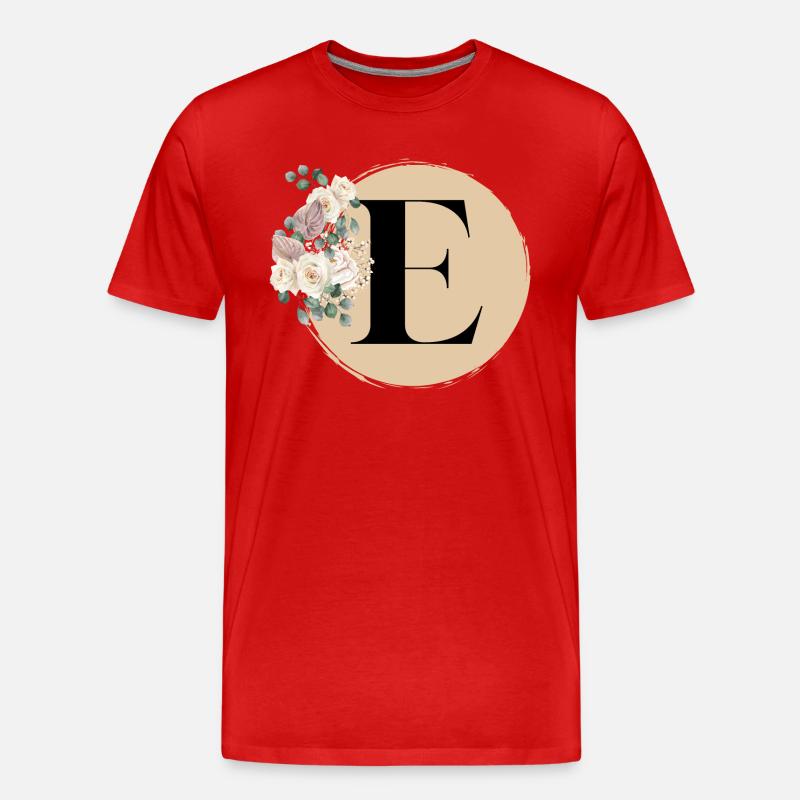 Buchstabe E - Männer Premium Bio T-Shirt - Rot