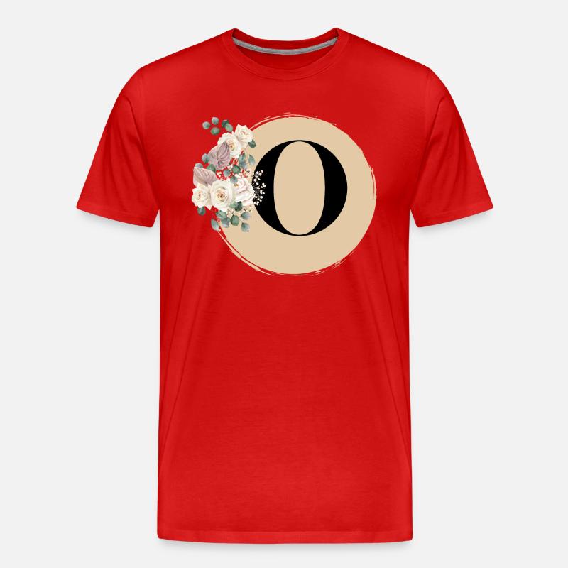 Buchstabe O - Männer Premium Bio T-Shirt - Rot