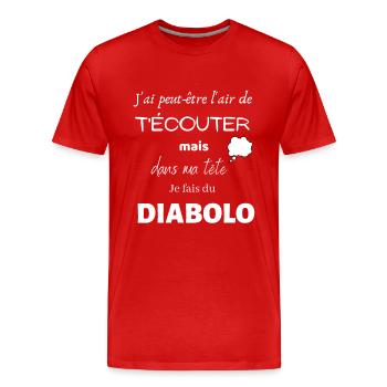Cadeau humour diabolo cirque passion drôle - T-shirt bio Premium Homme - rouge - Devant - Damien (186cm)